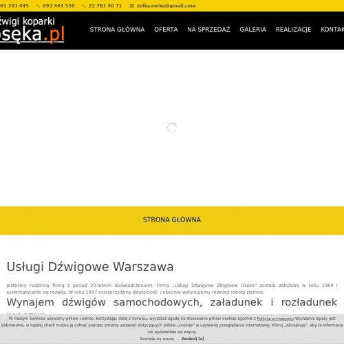 Wynajem żurawi w Warszawie