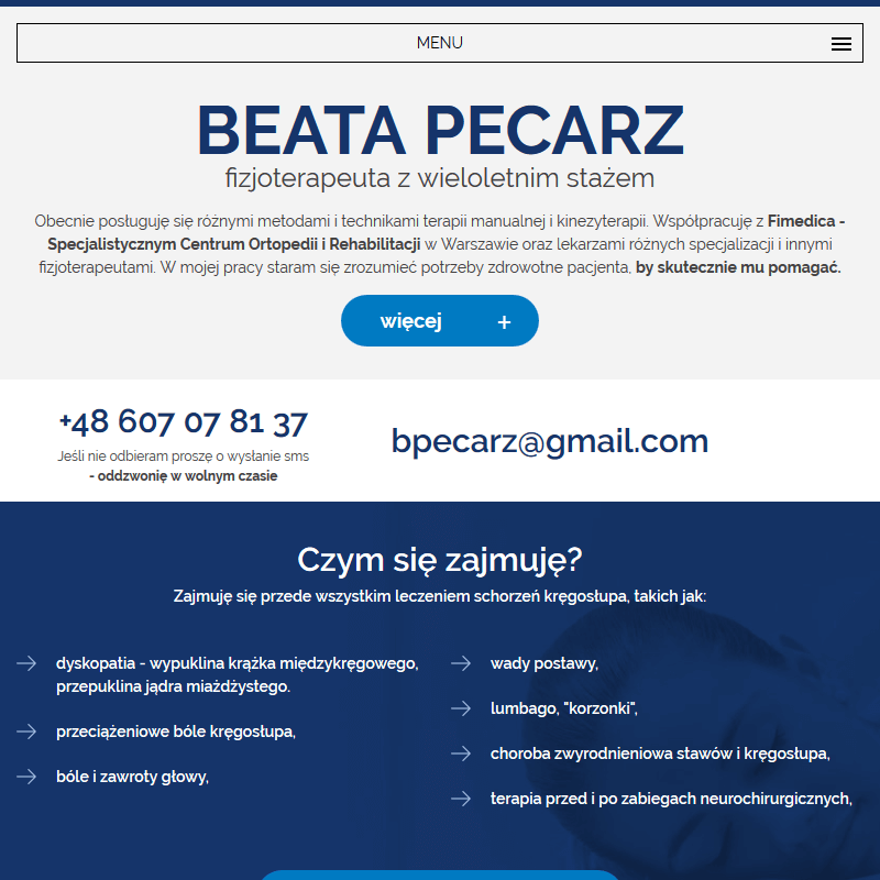 Zabiegi fizjoterapeutyczne - Warszawa