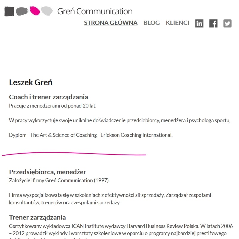 Trener dla managera dużej firmy - Warszawa