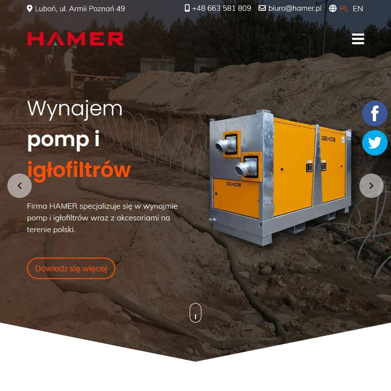 Odwadnianie wykopów - Szczecin