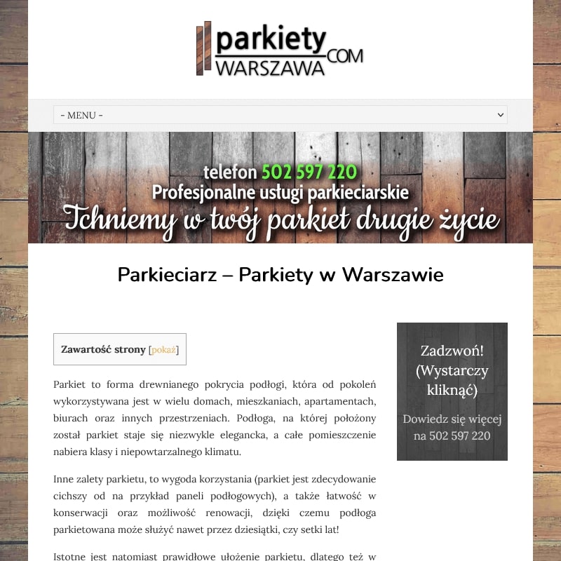 Cyklinowanie i lakierowanie parkietu Warszawa